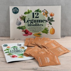 Libro 12 bolsas de semillas para cultivar verduras inusuales - 36 páginas