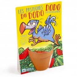 Der Dodo und seine Wassermelone zum Aussäen - Karte mit Topf