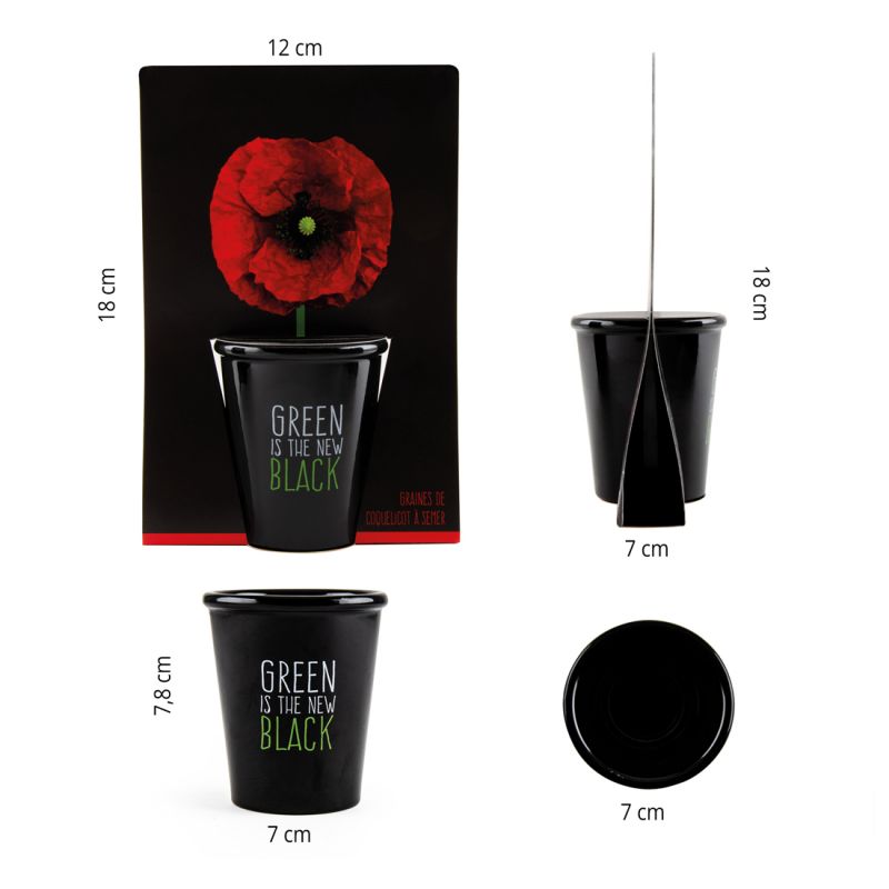 Black pot culture kit 6 cm - Coquelicot