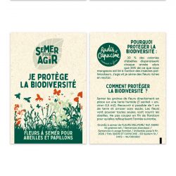 Sachet de graines 76 x 110 mm Je protège la biodiversité - Semer pour agir