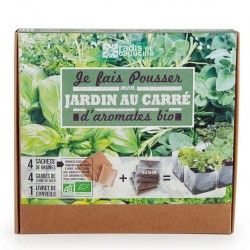 Mini vegetable garden with organic aromamates square
