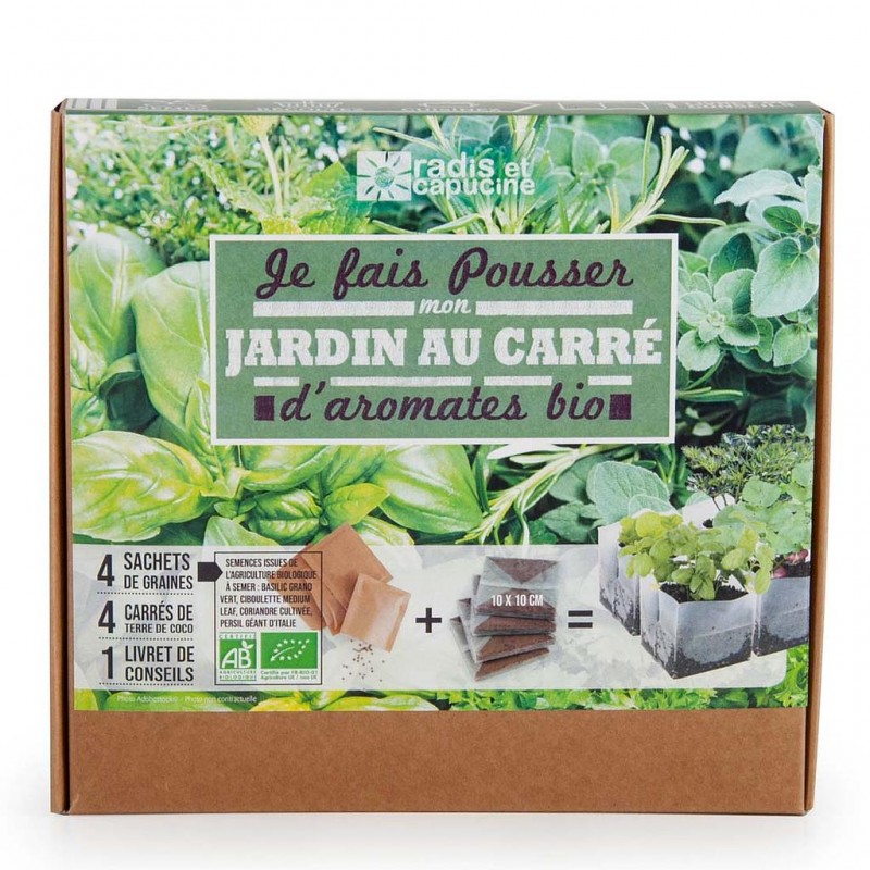 Mini Gemüsegarten mit Bio Aromamatten Quadrat