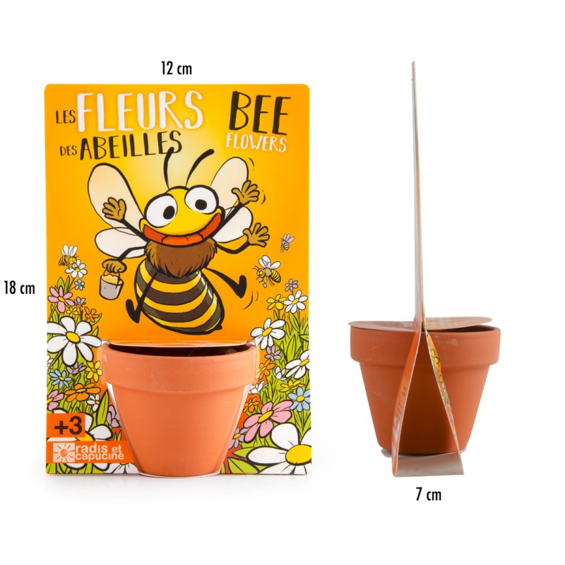 Fleurs des Abeilles à semer - Carte avec pot