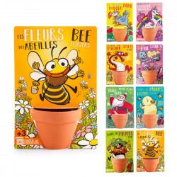 Fleurs des Abeilles à semer - Carte avec pot